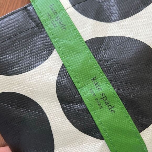 Kate Spade black and white polkadot recyclable tote bag small - Picture 2 of 5